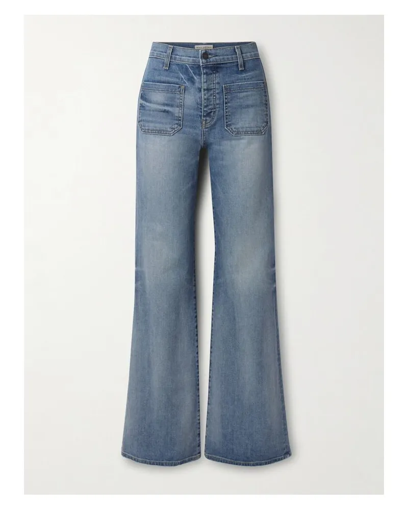 Nili Lotan Florence Hoch Sitzende Schlagjeans Mit Distressed-details - Blau Blau