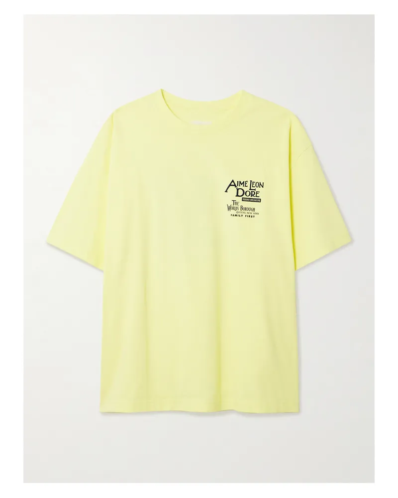Aimé Leon Dore Dynasty Printed Cotton-jersey T-shirt - Yellow Yellow