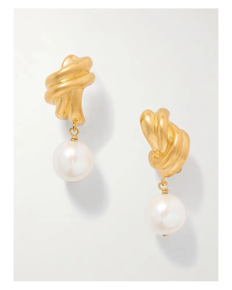 Completedworks Ohrringe Aus Recyceltem Gold-vermeil Mit Perlen Gold