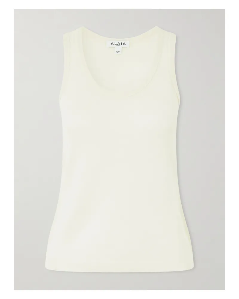 Alaïa Tanktop Aus Einer Wollmischung - Weiß Weiß