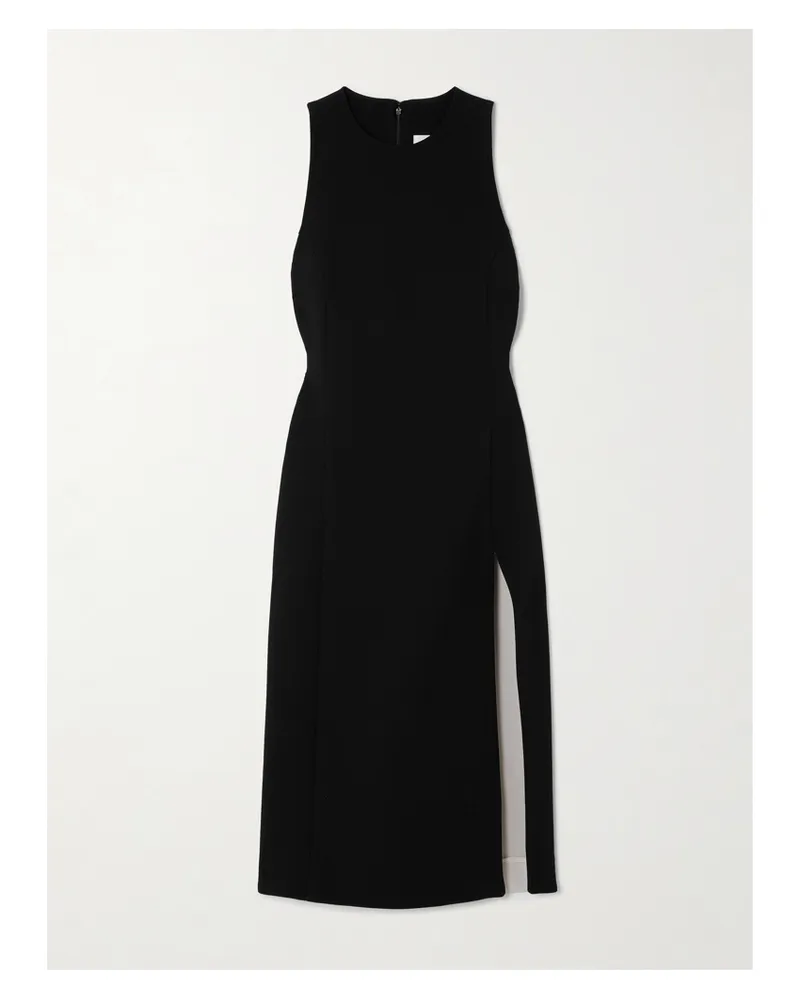 AMI Paris Midikleid Aus Woll-crêpe - Schwarz Schwarz