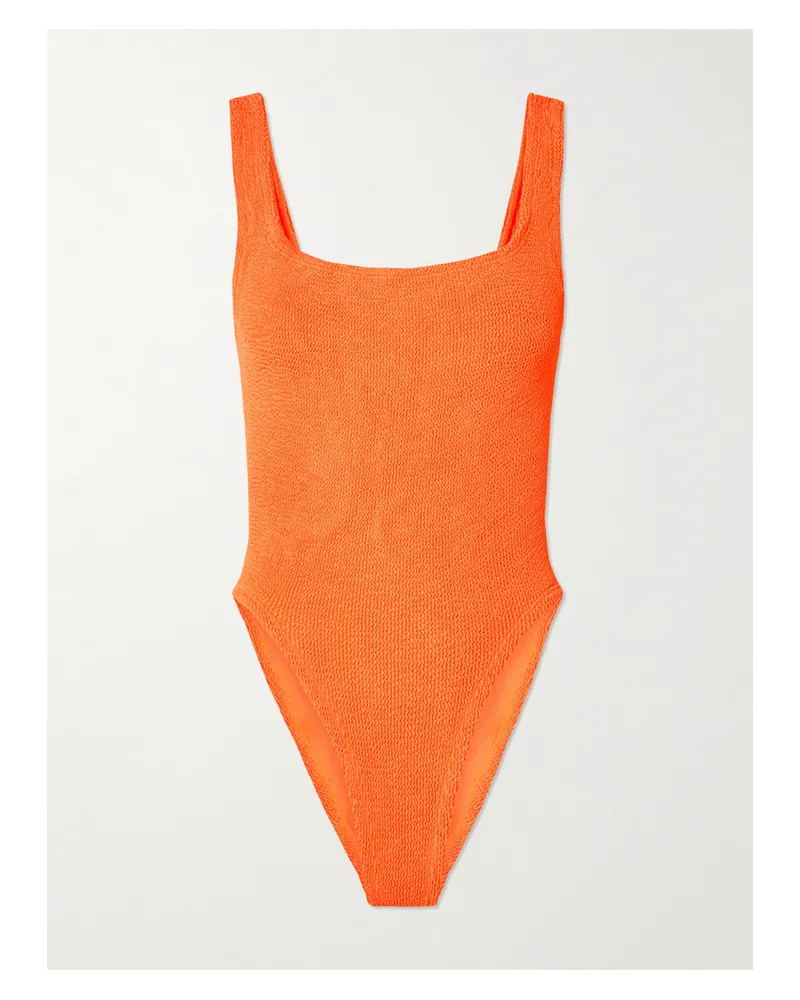 Hunza G Badeanzug Aus Seersucker - Orange Orange