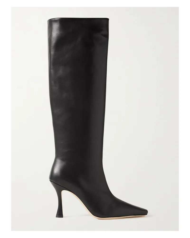 STAUD Cami Kniehohe Stiefel Aus Leder - Schwarz Schwarz