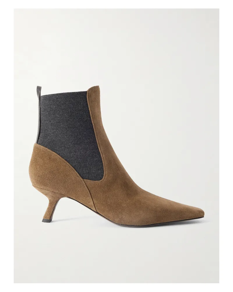 Brunello Cucinelli Chelsea Boots Aus Veloursleder - Braun Braun