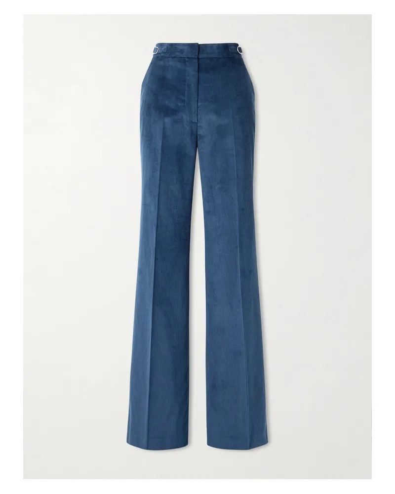 Gabriela Hearst Vesta Cotton-corduroy Flared Pants - Blue Blue