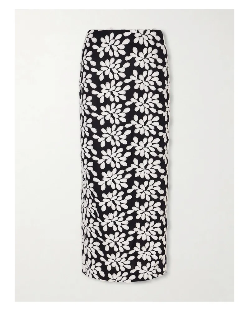 DESTREE Monica Embroidered Midi Skirt - Black Black