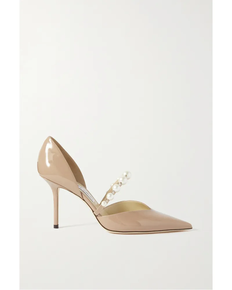 Jimmy Choo Aurelie 85 Pumps aus Lackleder Neutral