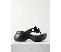 Crocs™ Zehensandalen Aus Gummi Mit Verzierungen Und Plateau - Schwarz