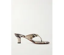 Portofino Snake-effect Leather Mules - Animal Print