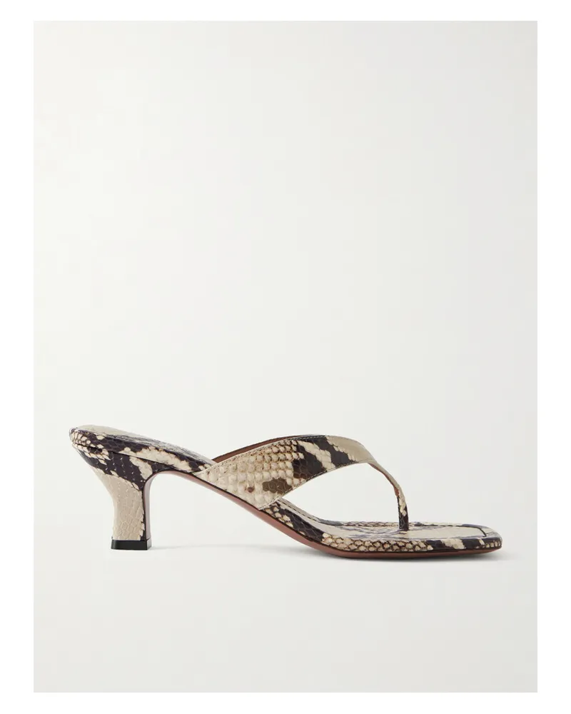 Paris Texas Portofino Snake-effect Leather Mules - Animal Print Animal
