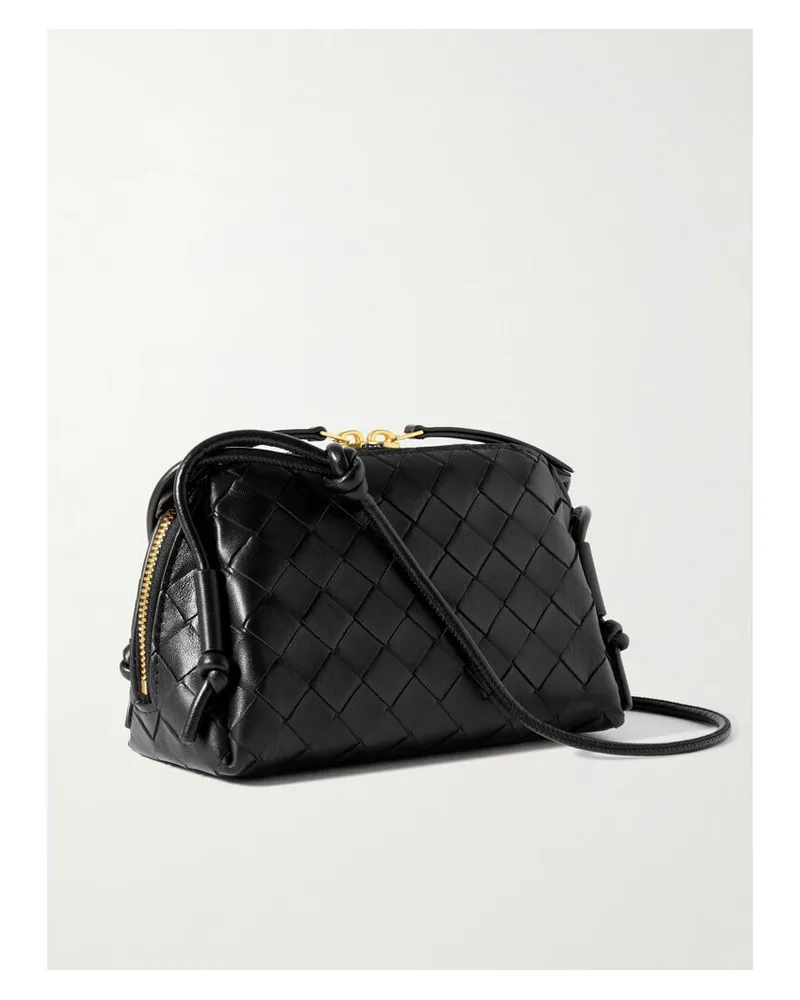Bottega Veneta Concert Pouch Schultertasche Aus Intrecciato-leder - Schwarz Schwarz