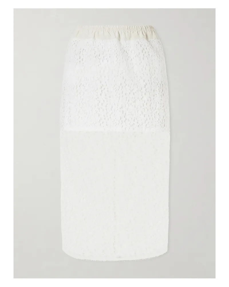Maria Mcmanus Cotton-lace Midi Skirt - White White