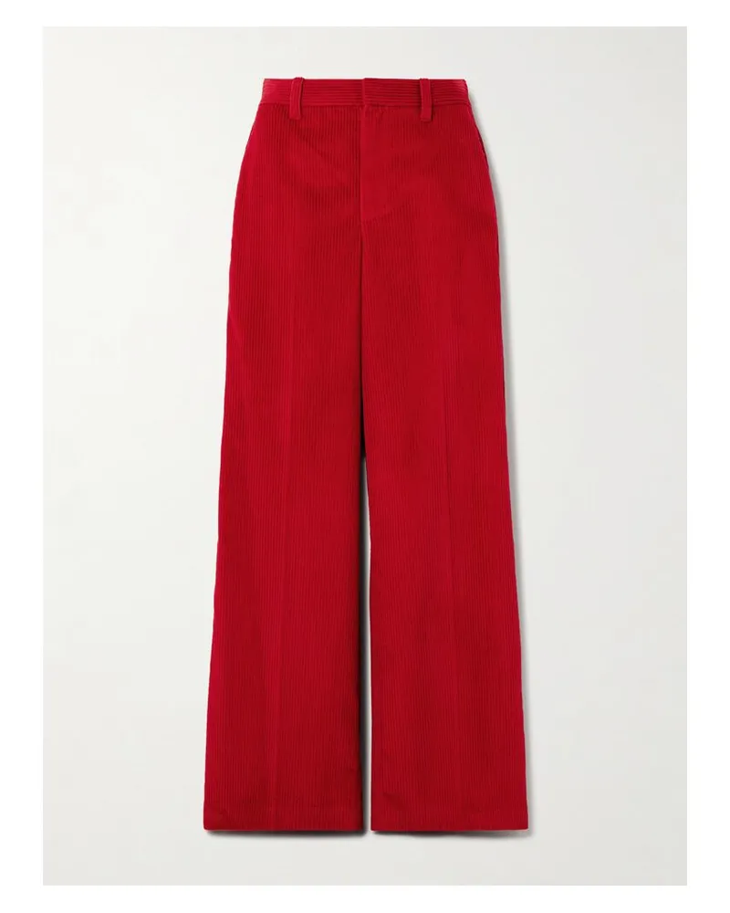 Brunello Cucinelli Hose Mit Weitem Bein Aus Baumwollcord - Rot Rot