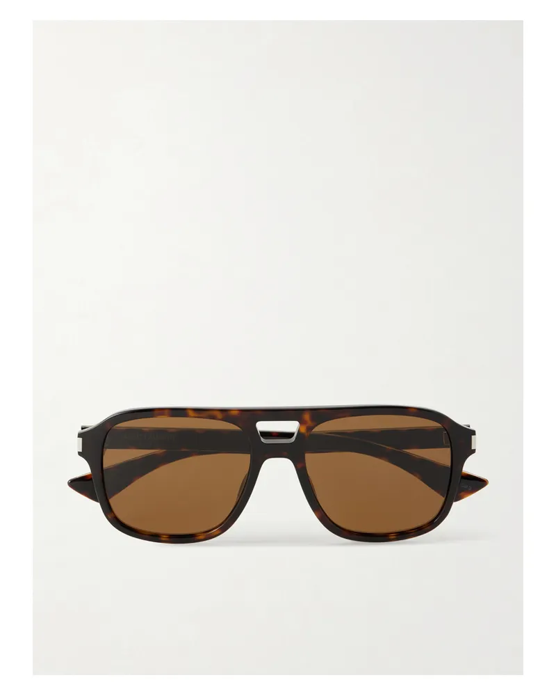 Saint Laurent Pilotensonnenbrille Aus Azetat In Hornoptik Horn