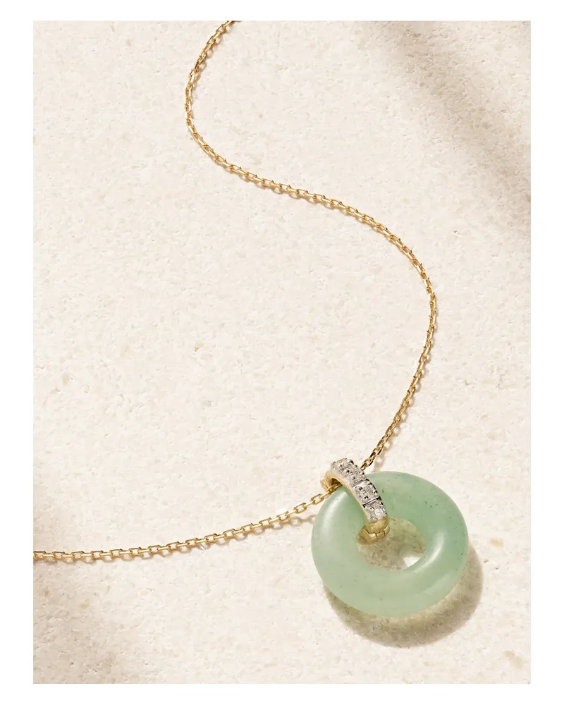MATEO Kette Aus 14 Karat Gold Mit Jade Und Diamanten Gold
