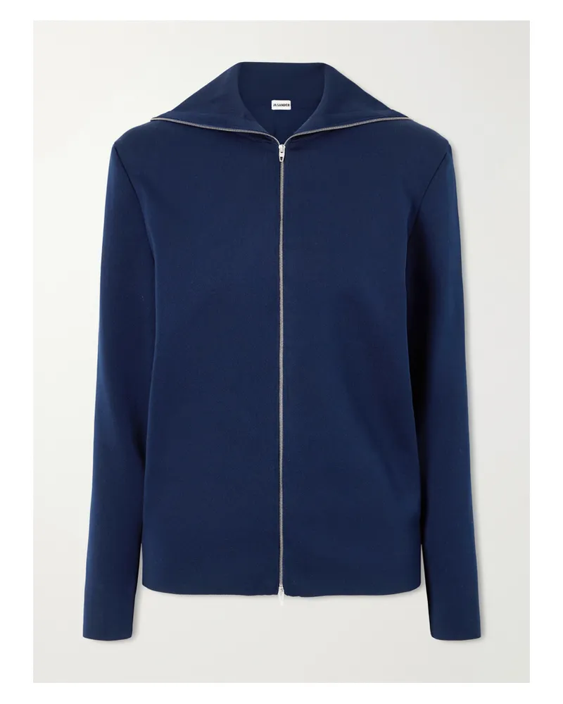 Jil Sander Jersey Zip-up Sweater - Blue Blue