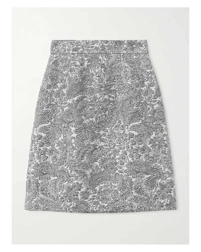 Dolce & Gabbana Metallic Jacquard Mini Skirt - Silver Silver