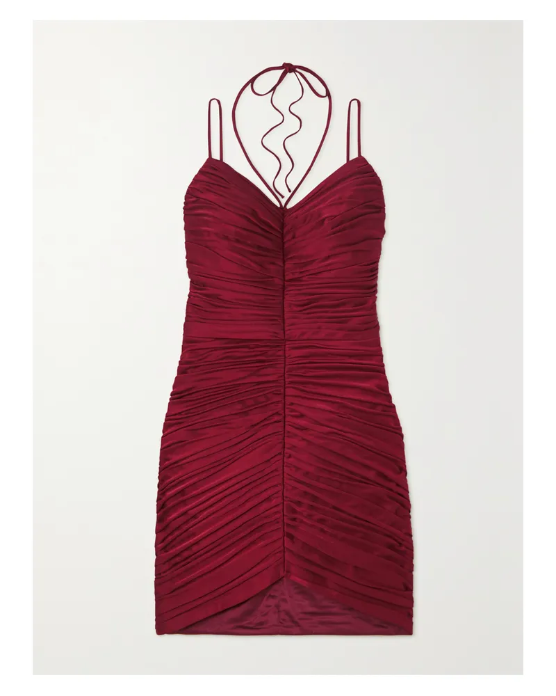 RASARIO Minikleid Aus Satin Mit Raffungen - Burgunder Burgunder