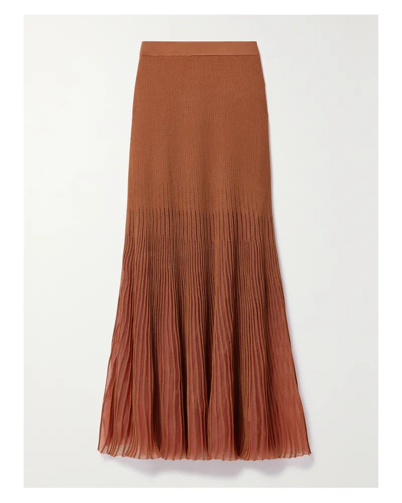 Ulla Johnson Emilia Midirock Aus Rippstrick Mit Tülleinsätzen - Rot Rot