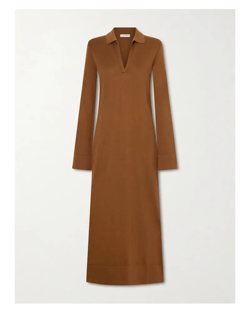 Altuzarra Arp Cotton And Silk-blend Maxi Dress - Brown Brown
