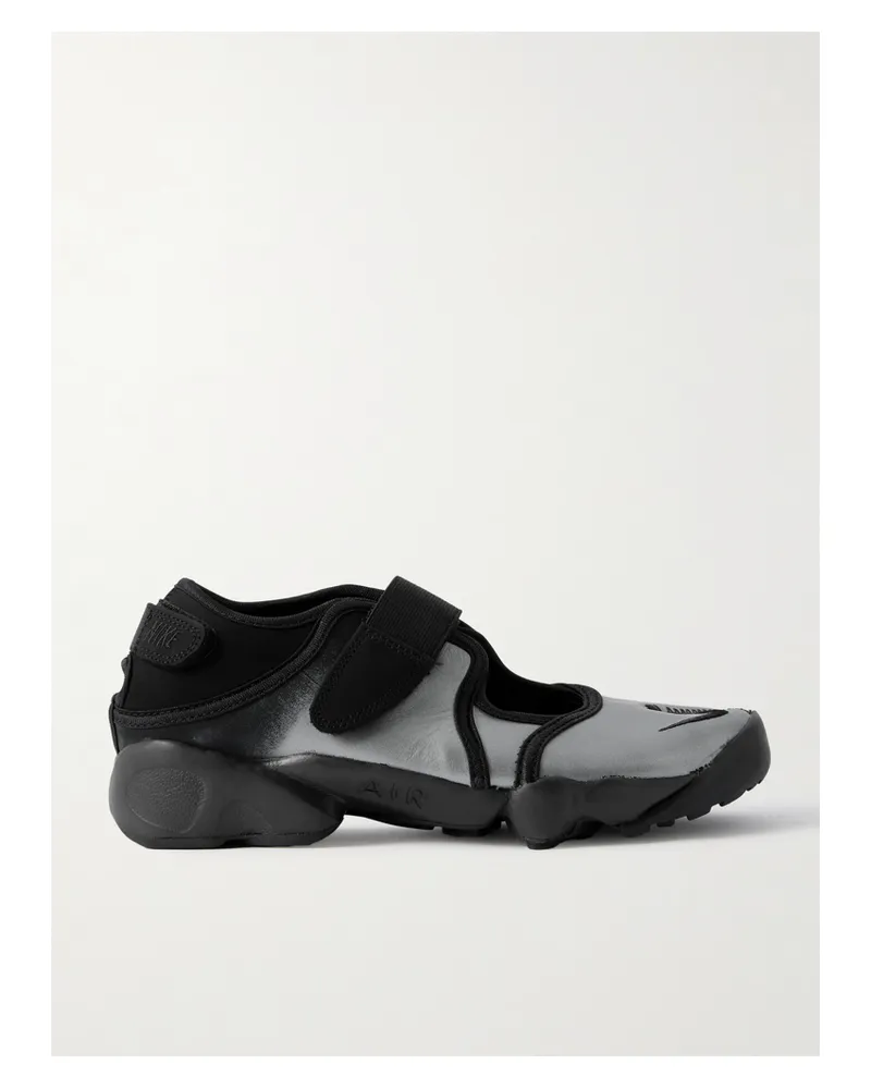Nike Air Rift Sneakers Mit Geteilter Kappe Aus Metallic-leder - Silber Silber