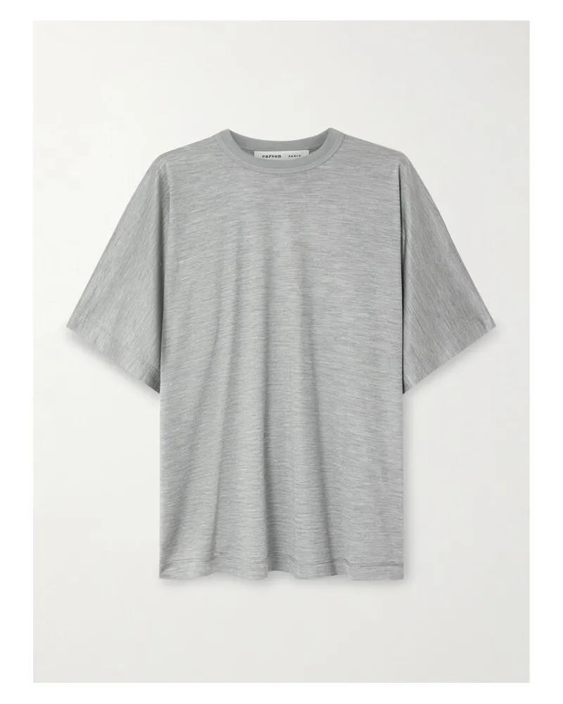 Carven T-shirt Aus Seiden-jersey - Grau Grau
