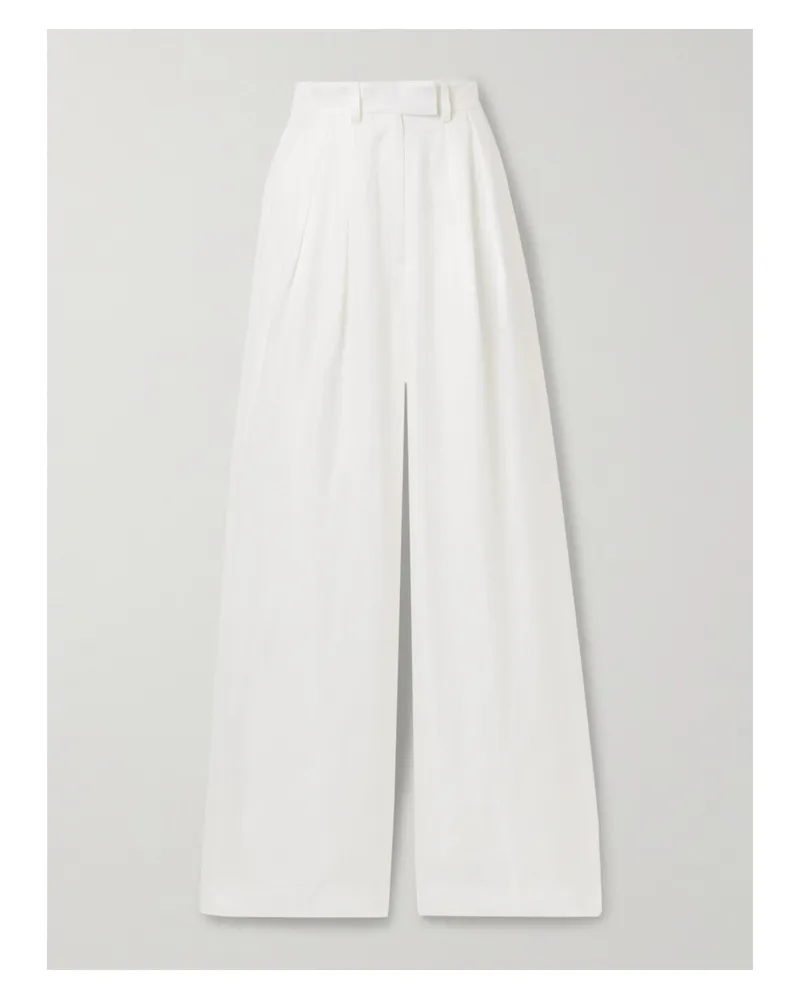 Anine Bing Lou Hose Mit Weitem Bein Aus Webstoff Mit Falten - Elfenbein Elfenbein