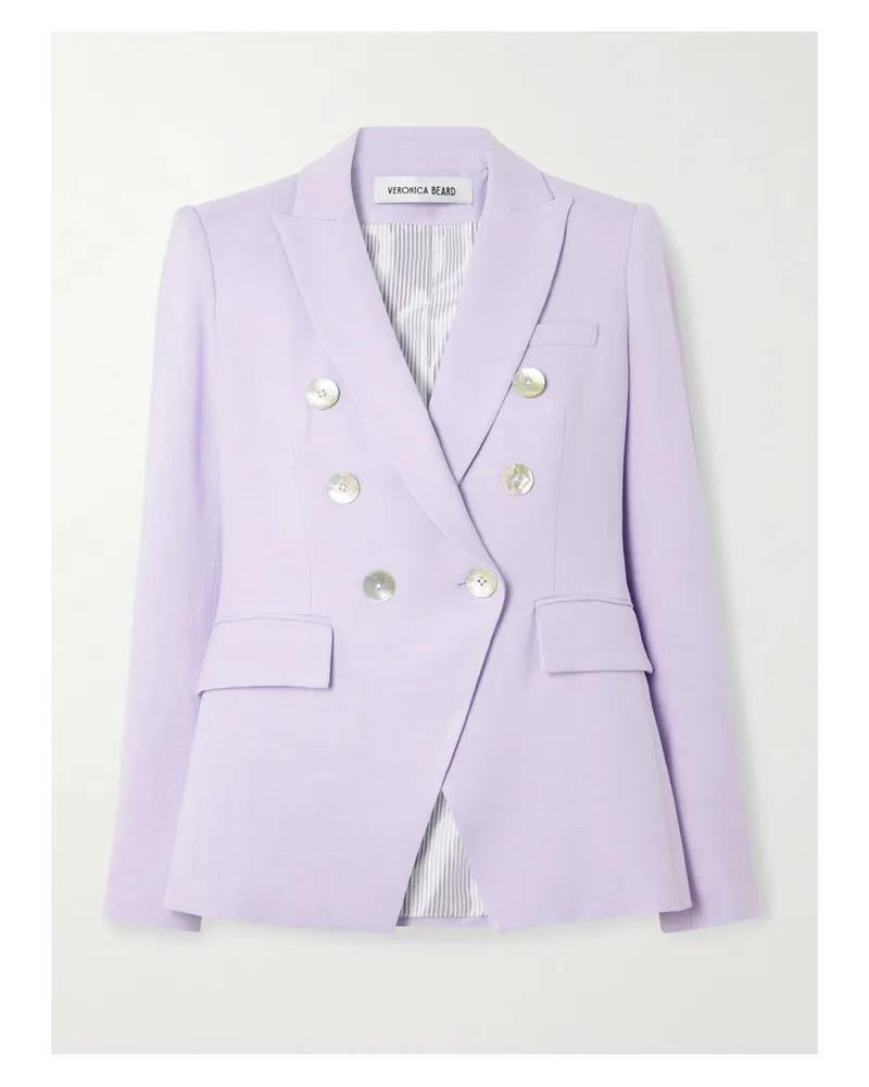 Veronica Beard Miller Dickey Doppelreihiger Blazer Aus Webstoff - Lila Lila