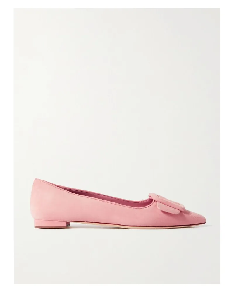 Manolo Blahnik Maysale Ballerinas Aus Veloursleder - Pink Pink