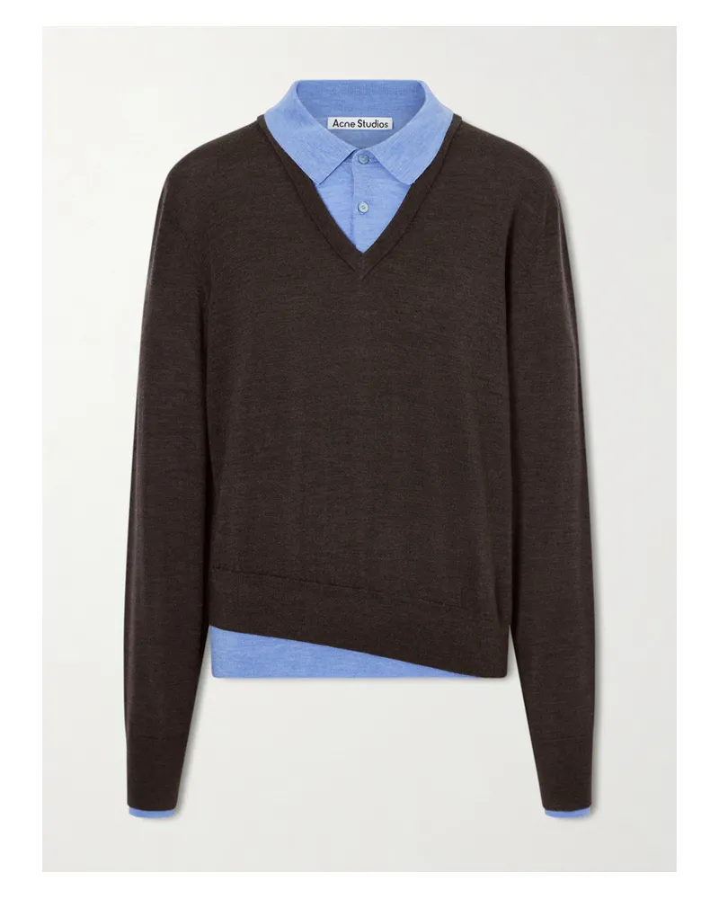 Acne Studios Pullover Aus Wolle Mit Polokragen - Braun Braun