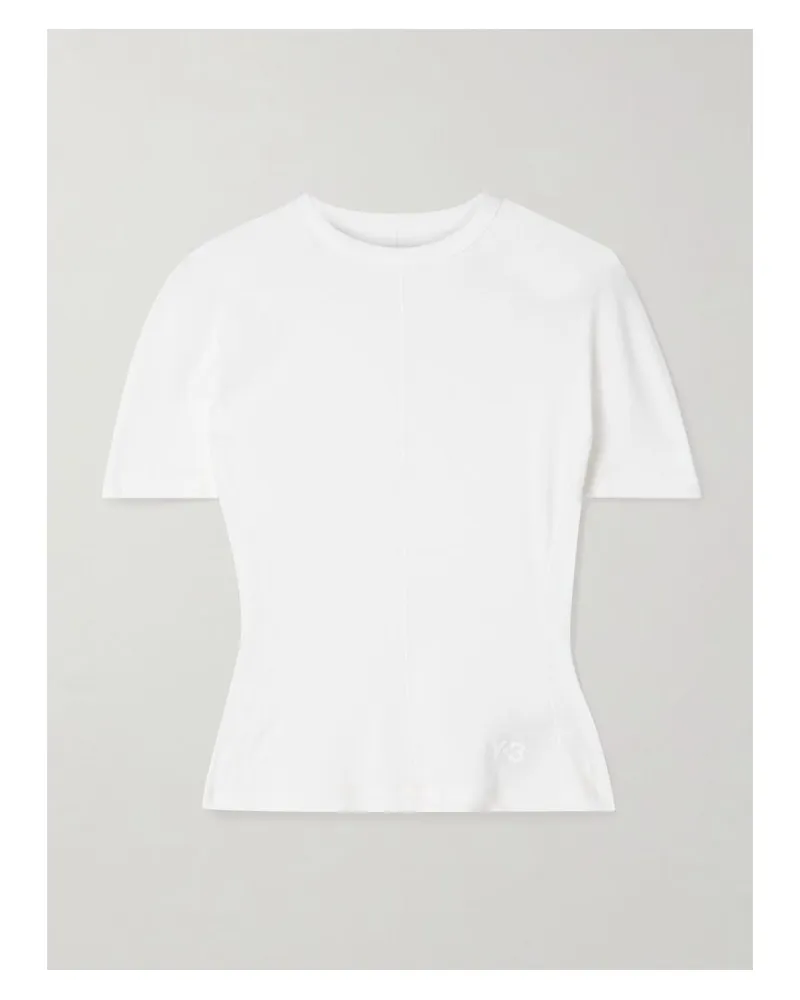 adidas Y-3 T-shirt Aus Biobaumwoll-jersey Mit Print - Weiß Weiß