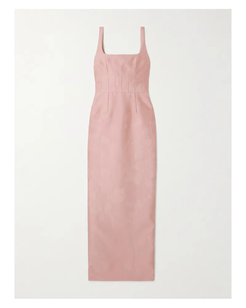 EMILIA WICKSTEAD Megara Maxikleid Aus Cloqué - Pink Pink
