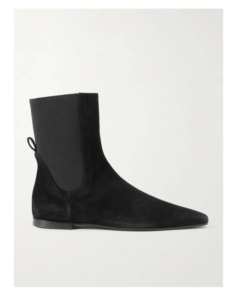 Totême Ankle Boots Aus Veloursleder - Schwarz Schwarz