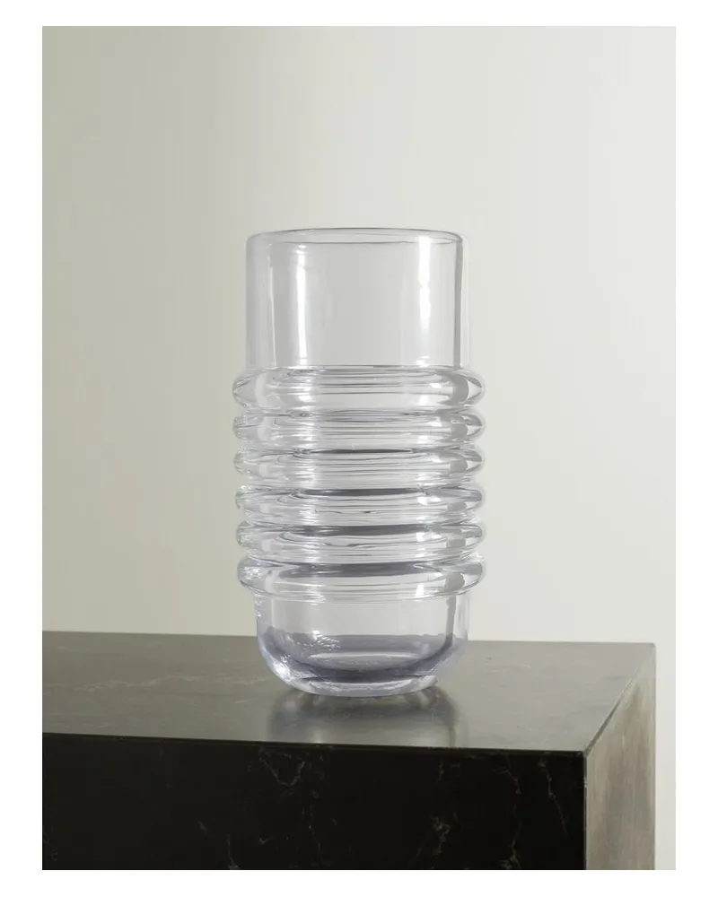 Tom Dixon Press Große Vase Aus Gerilltem Glas - Neutral Neutral