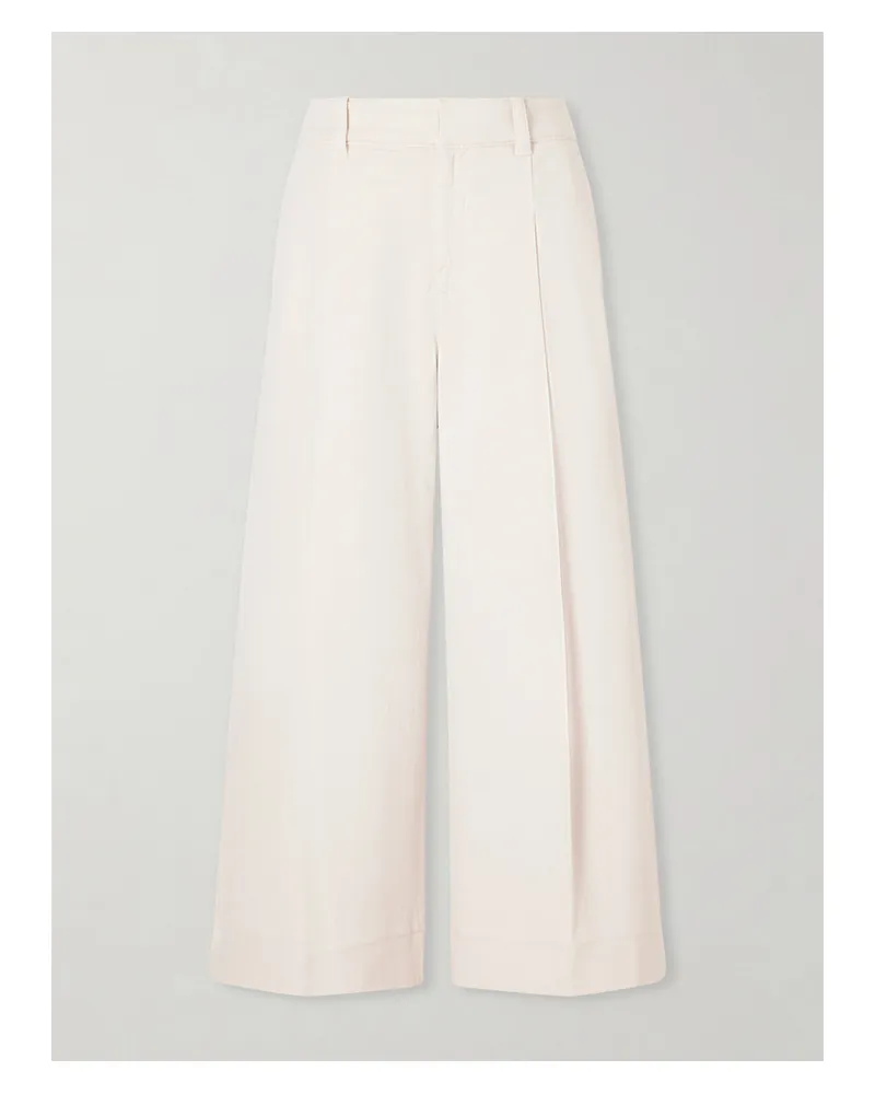 Brunello Cucinelli Cotton-blend Wide-leg Pants - Neutrals Neutrals