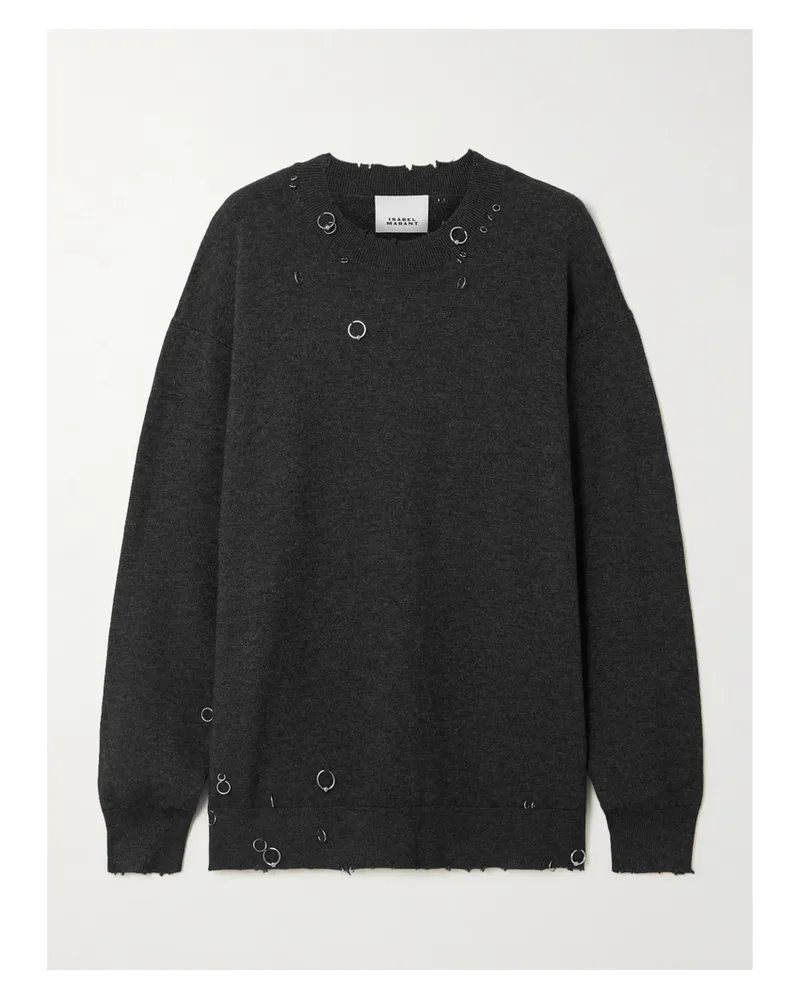 Isabel Marant Cassandre Strickpullover Mit Distressed-details Und Verzierungen - Grau Grau