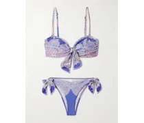 Maxine Wandelbarer Bikini Mit Paisley-muster - Blau