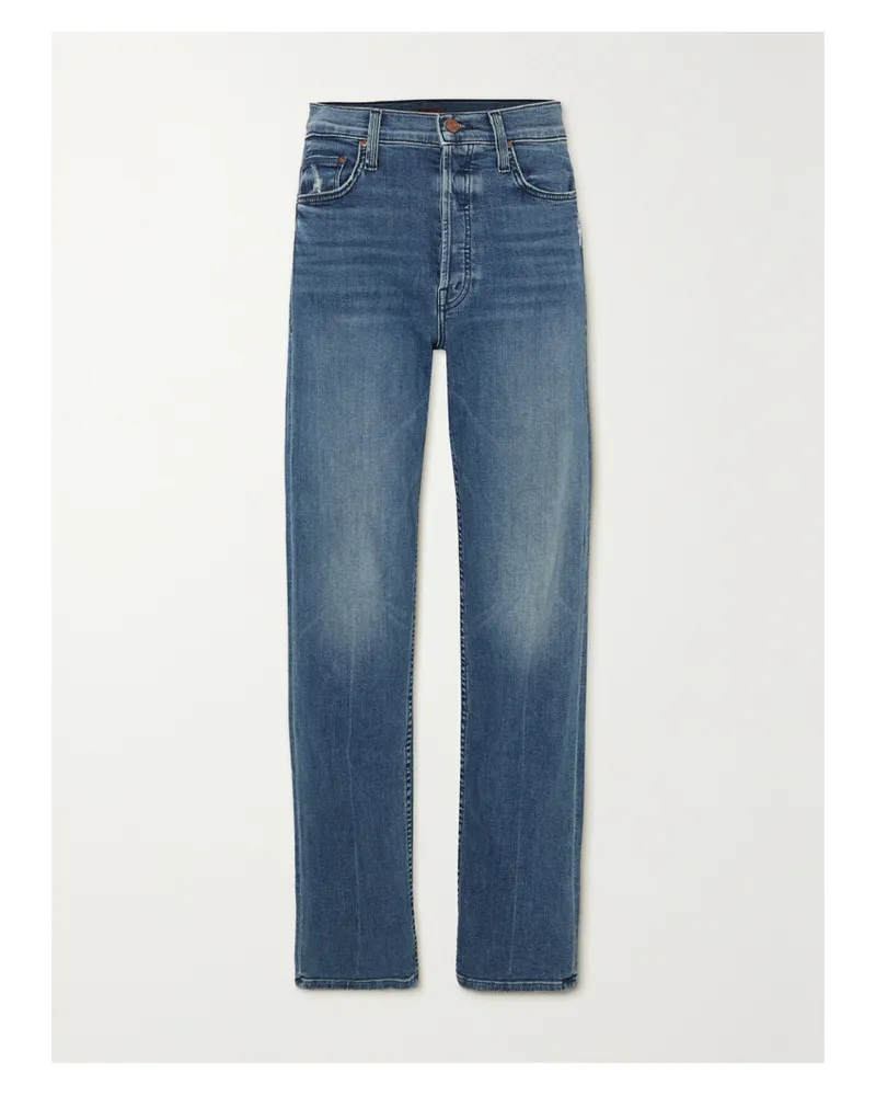 Mother Net Sustain The Tomcat Hover High-rise Straight Leg Jeans - Blue Blue