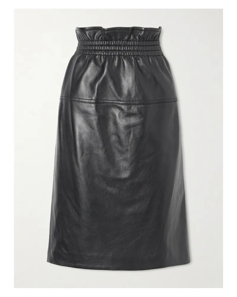 Saint Laurent Leather Skirt - Black Black