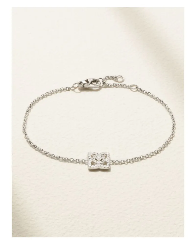 De Beers Enchanted Lotus Armband Aus 18 Karat Weißgold Mit Diamanten Gold