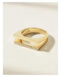 MIZUKI Double Bar Ring aus 14 Karat  mit Diamanten Gold