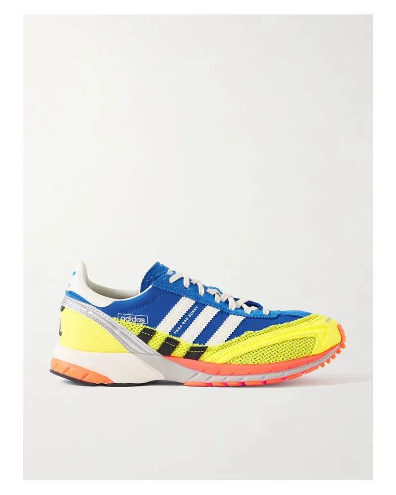 adidas Bad Bunny Adizero Sl 72 Sneakers Aus Leder Mit Veloursleder- Und Mesh-besätzen - Blau Blau