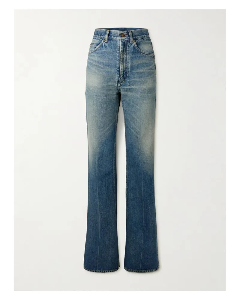 Saint Laurent Hoch Sitzende Bootcut-jeans - Blau Blau