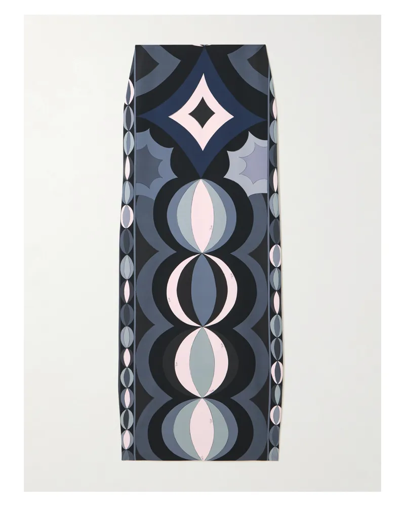 Emilio Pucci Printed Stretch-scuba Maxi Skirt - Blue Blue
