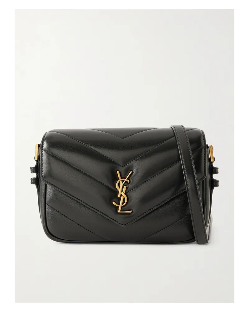 Saint Laurent Loulou Toy Matelassé Leather Shoulder Bag - Black Black