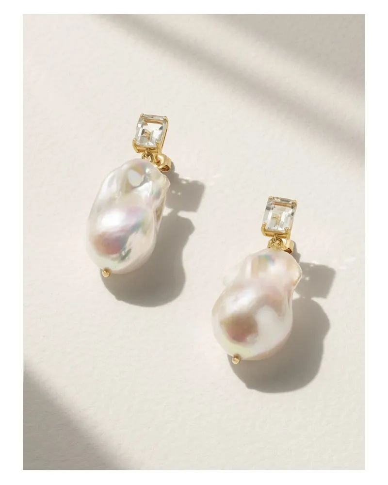 MATEO Ohrringe Aus 14 Karat Gold Mit Perlen Und Amethysten Gold