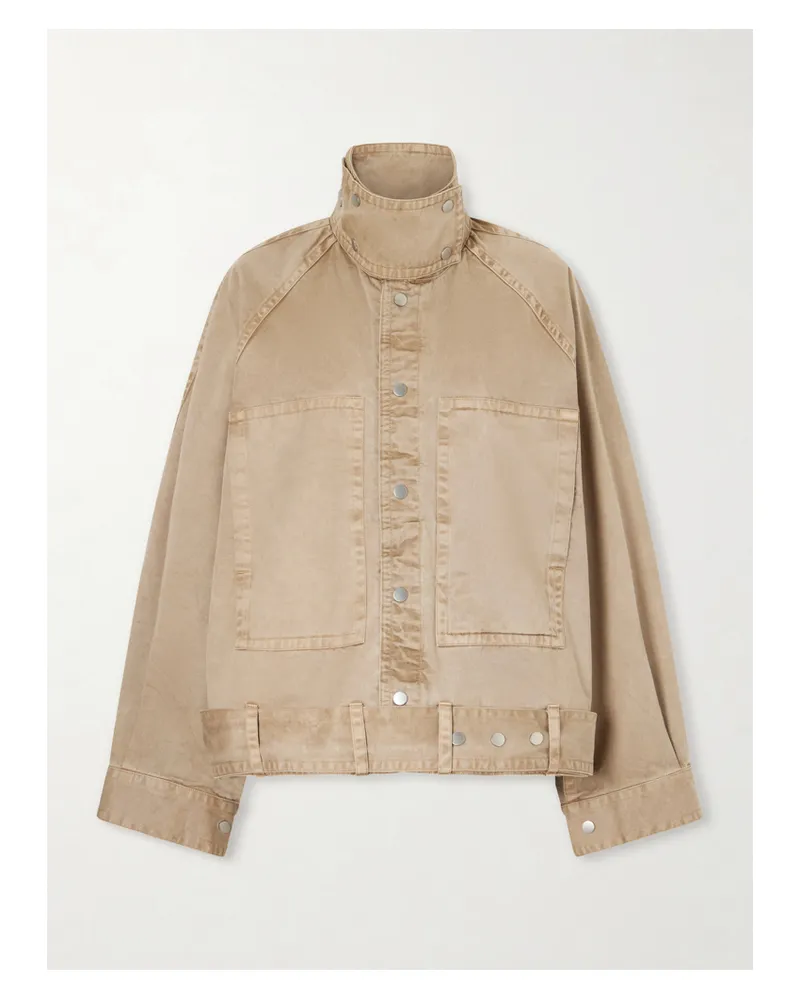 Co Belted Cotton-gabardine Jacket - Brown Brown