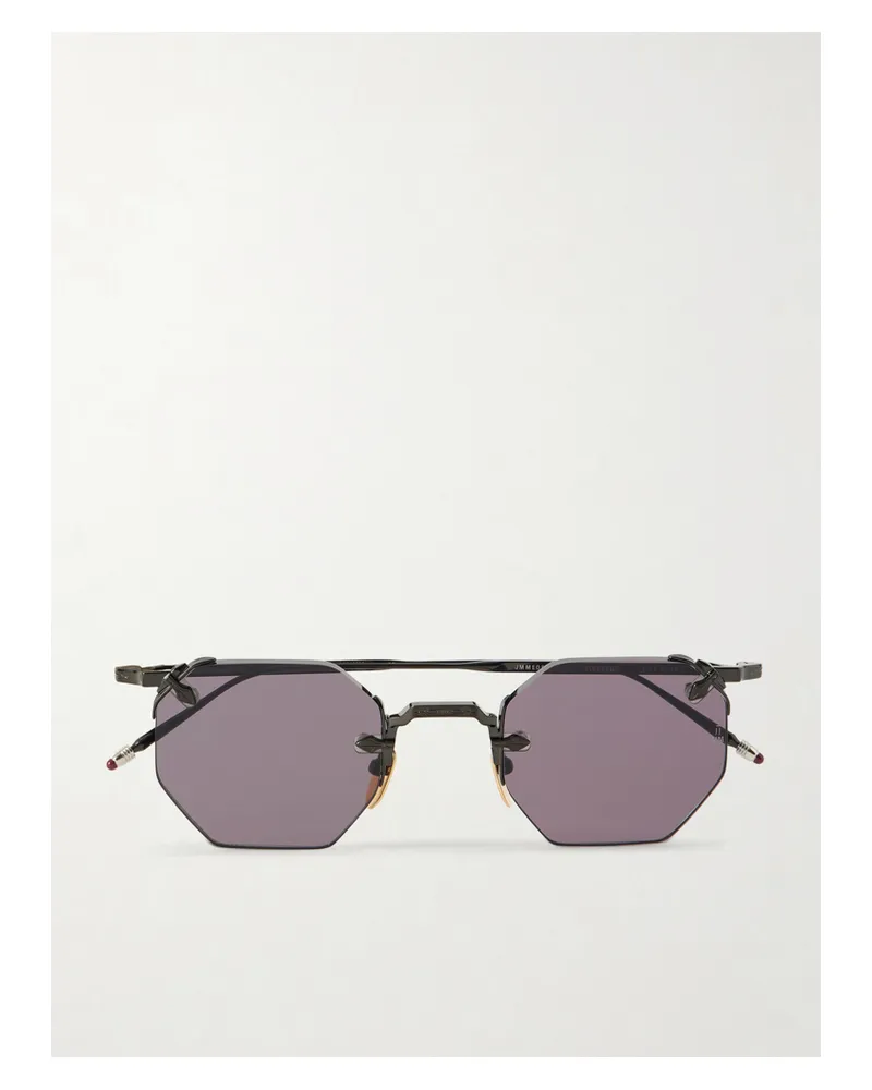 Jacques Marie Mage El Dorado Octagon-frame Beta Titanium Sunglasses - Black Black