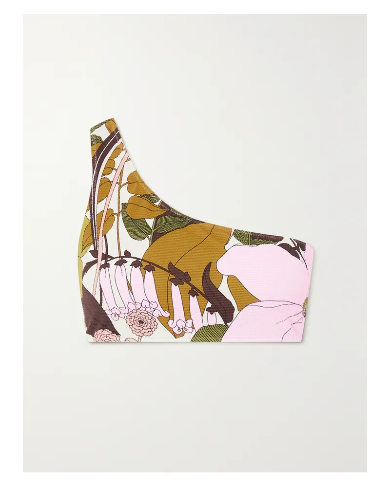 La DoubleJ Goddess Asymmetrisches Bikini-oberteil Mit Blumenprint - Pink Pink
