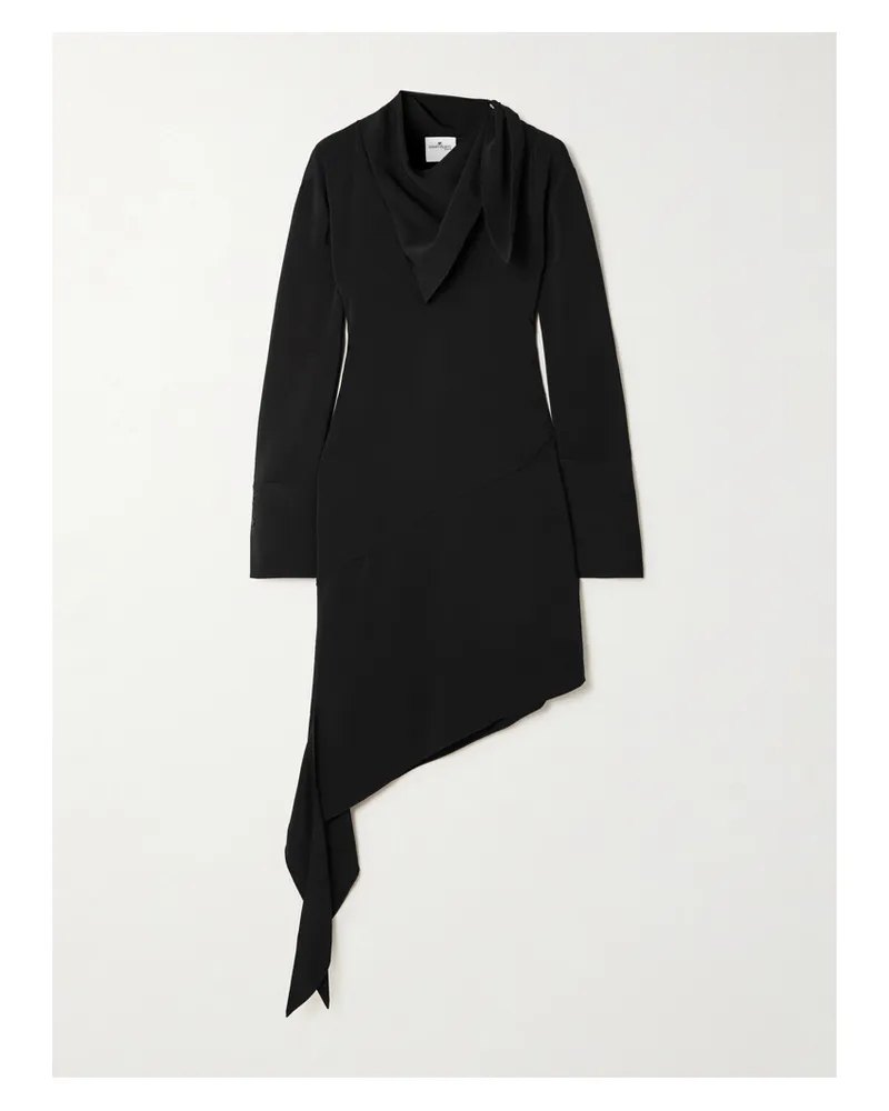 Courrèges Asymmetrisches Kleid Aus Satin Mit Knoten - Schwarz Schwarz